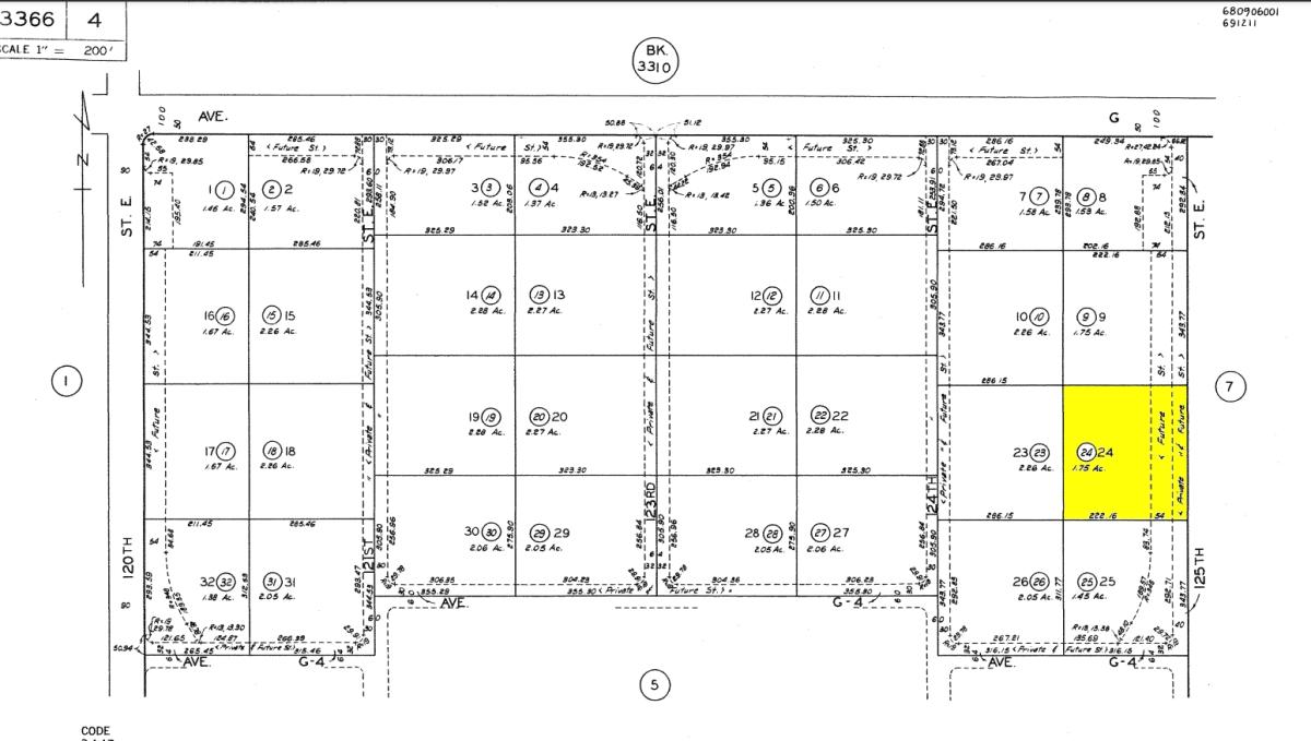 2.5 Acres for Sale in LANCASTER, California