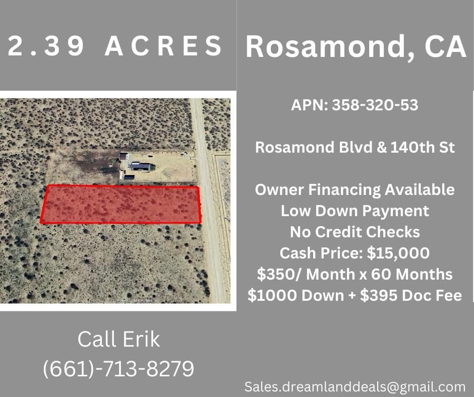 2.39 Acres for Sale in Willow Springs, California